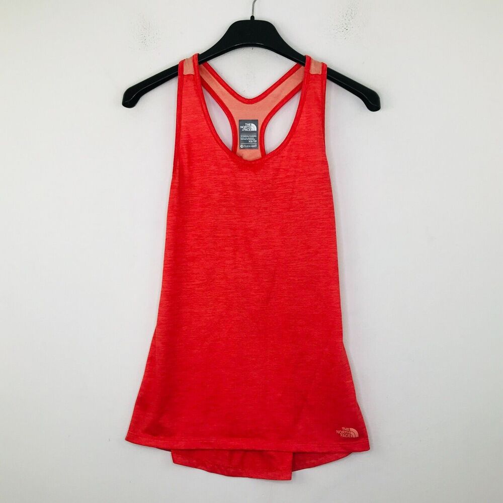 The North Face Women's XS Tank Top Red Orange Adventuress FlashDry Racerback BF8